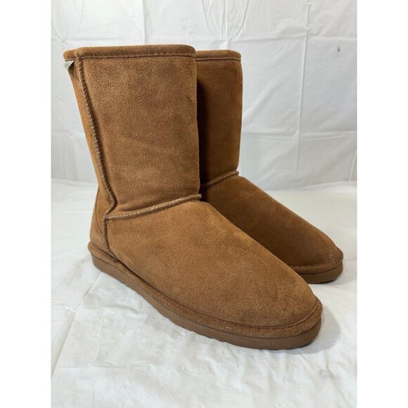 BearPaw Emma Short Suede Boots Hickory Size 11 - Picture 1 of 14